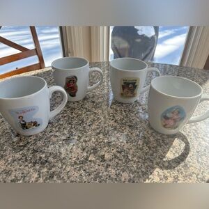 Set of four Heinz vintage advertising coffee mugs cups
